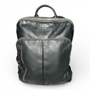 American Leather Co. Cleveland Black Genuine Leather Adjustable Backpack $225